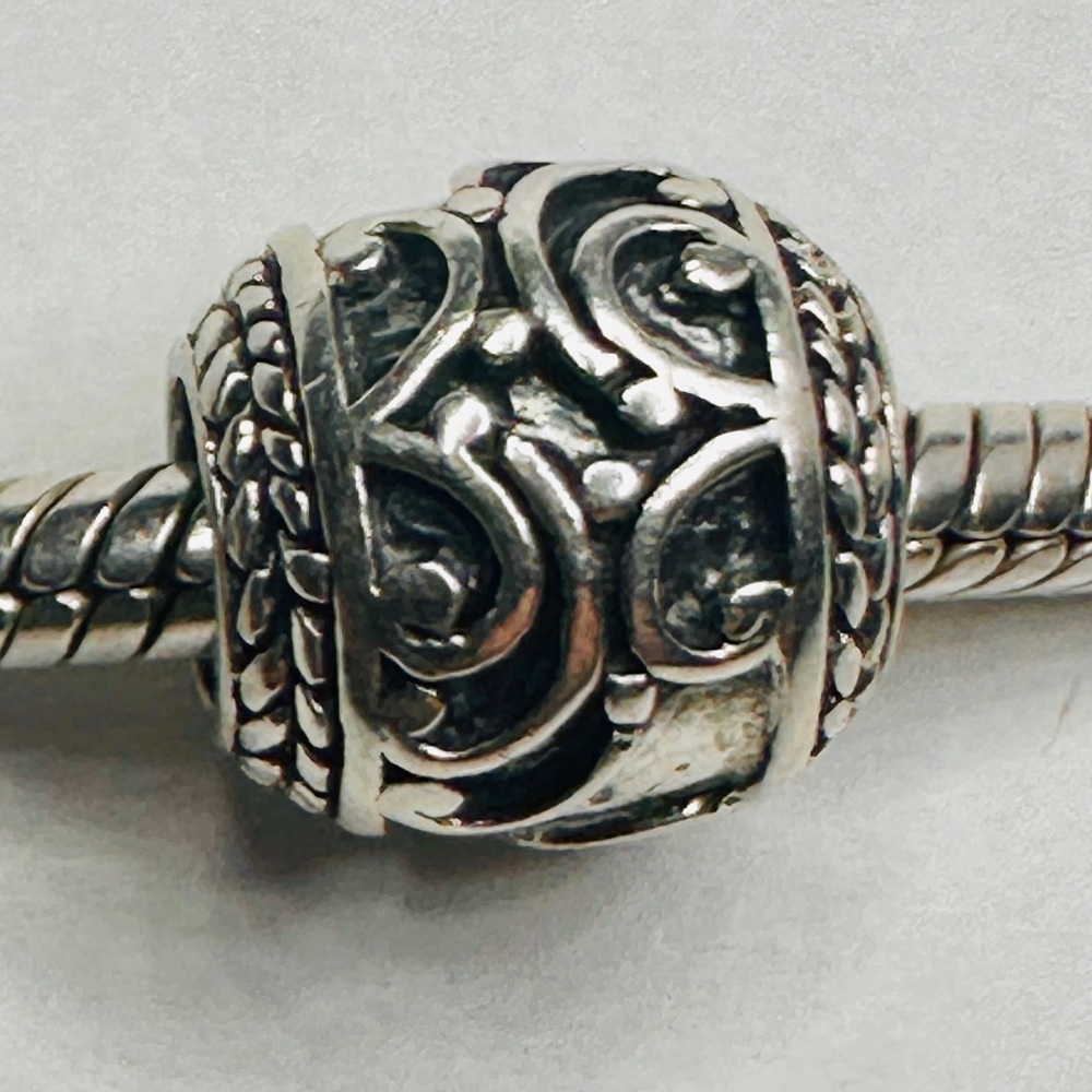 925 Bali Style Charm Bead “BG” Sterling Silver